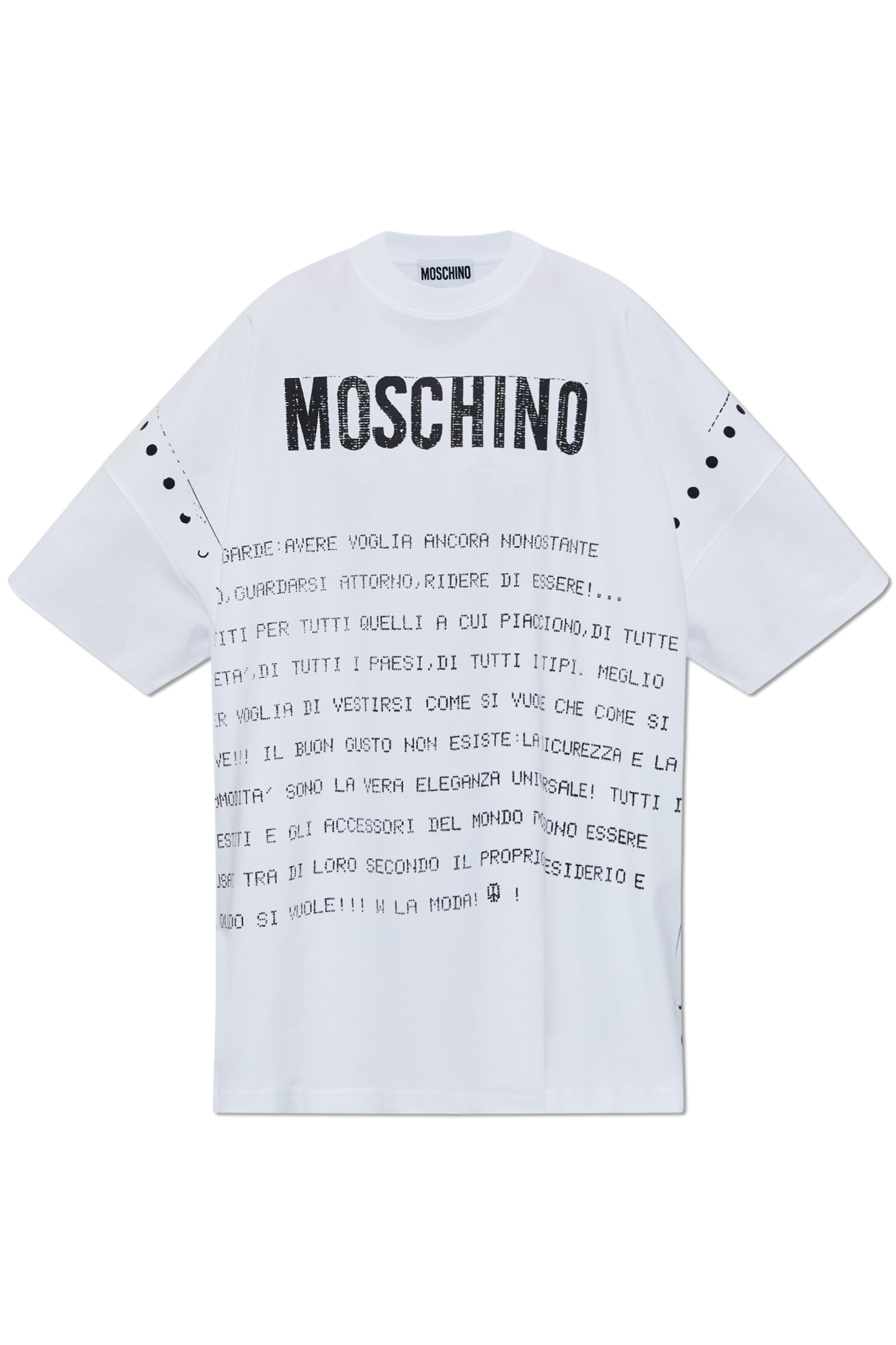 ワンピース MOSCHINO COUTURE Woman Dress White 04435441 1001 White logo-print cotton dress Moschino - women - MOSCHINO